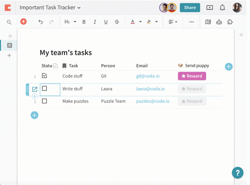 Coda.io screenshot