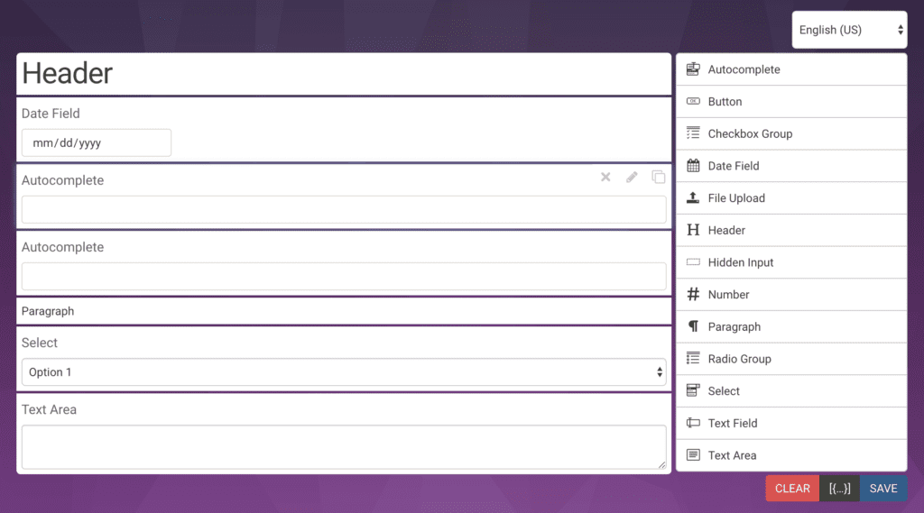 jQuery Form Builder screenshot