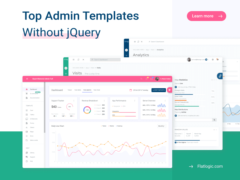 Top 7+ jQuery Free Admin Templates