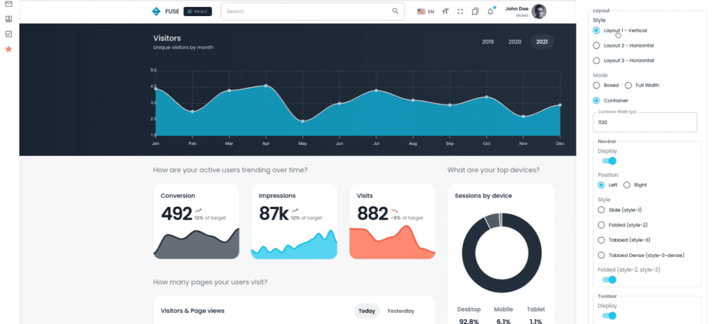 Fuse Material design admin template 