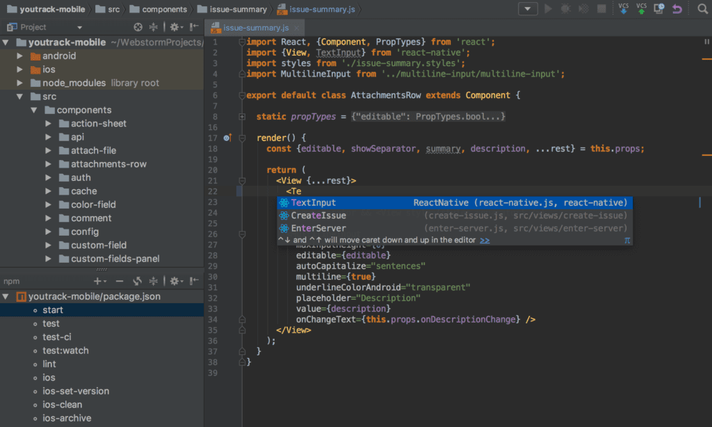 webstorm screenshot