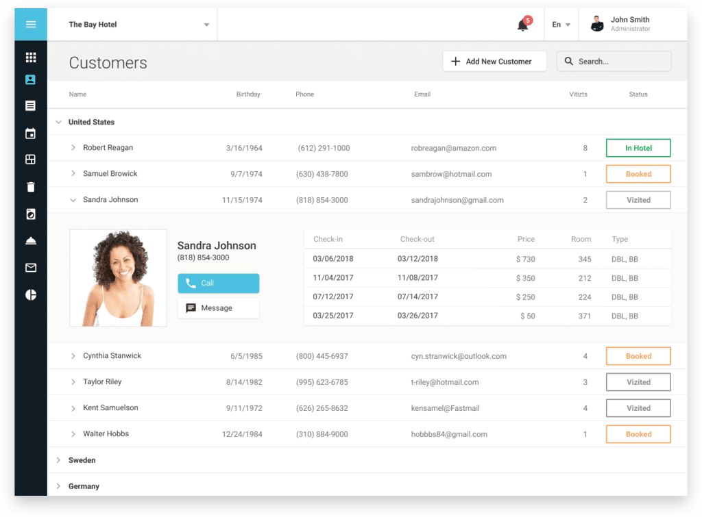 DevExtreme react table screenshot