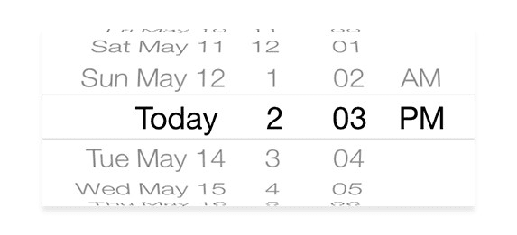 Example of scrolling date picker