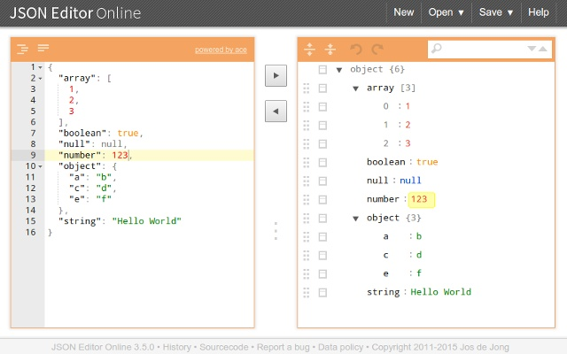 Jsoneditoronline screenshot