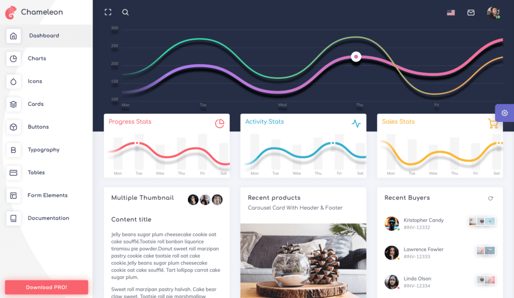 chameleon admin template