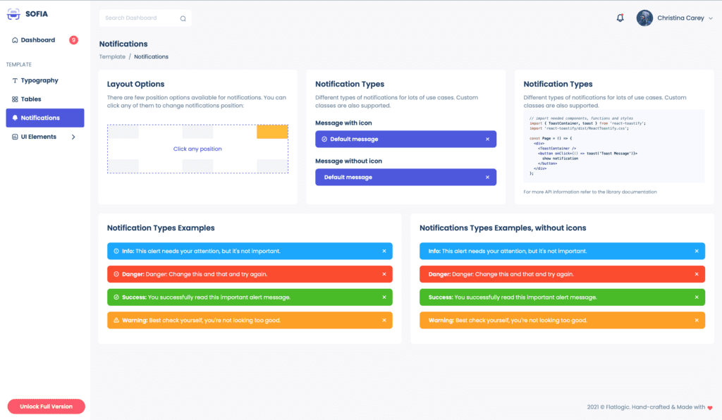 Sofia React Admin Template