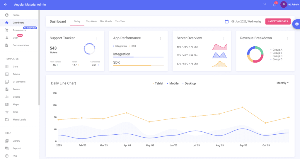 angular material admin