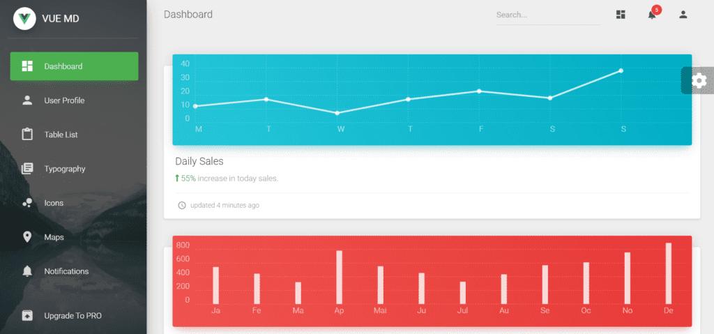 Vue Material Admin Template